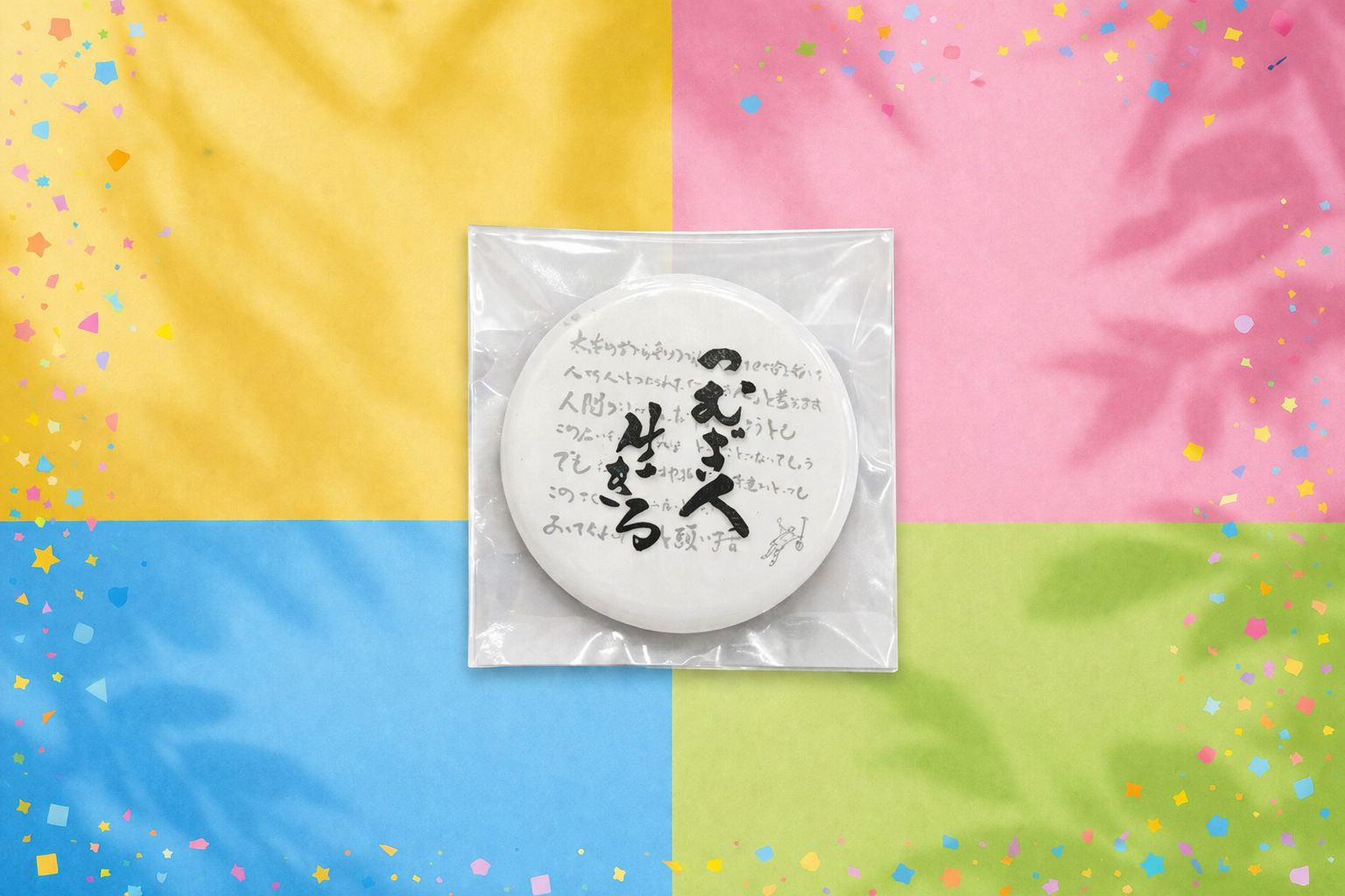 缶バッジ（生きる）